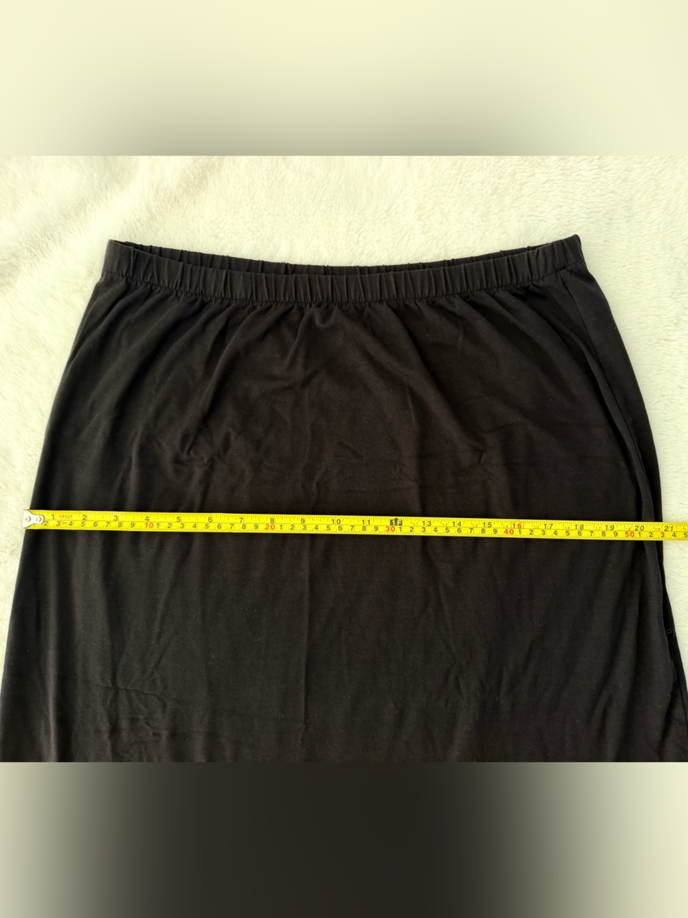 Eileen Fisher Black Stretch Jersey Knit A-Line Midi Skirt - Size Medium - Picture 11 of 11